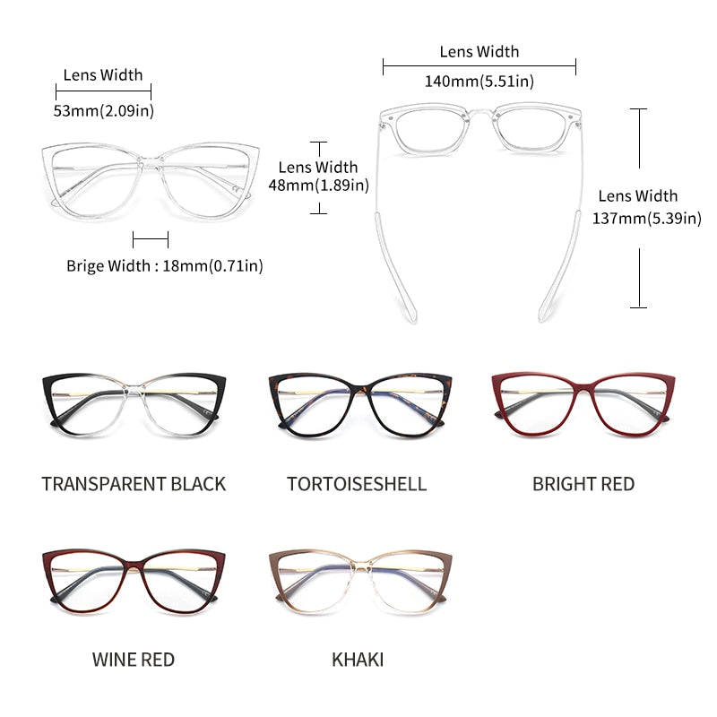 GCV Blue Light Blocking Cat Eye Eyeglasses