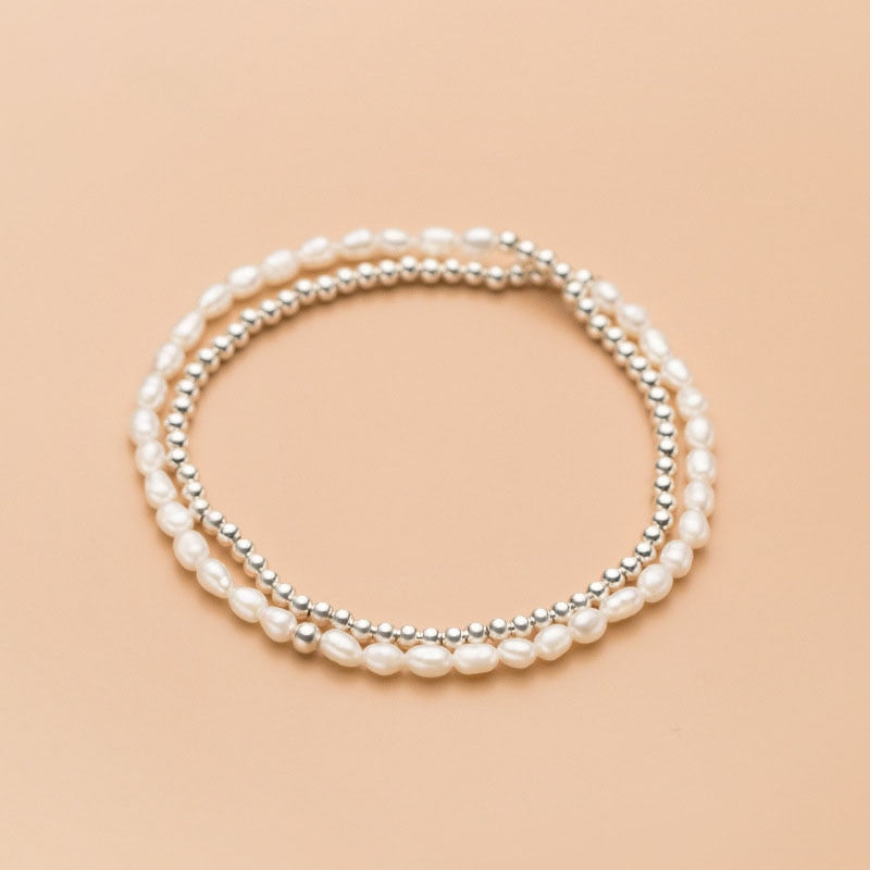 Double Layer Pearl Beads Bracelet