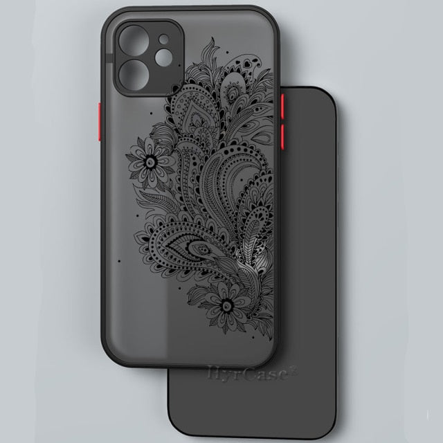 Black Floral Vintage Lace Flower Case For iPhone 13 12 11 Pro Max