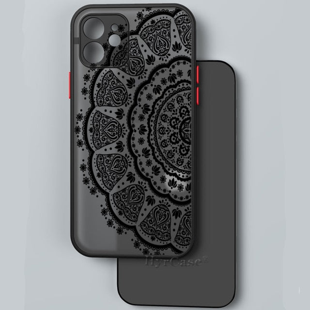 Black Floral Vintage Lace Flower Case For iPhone 13 12 11 Pro Max