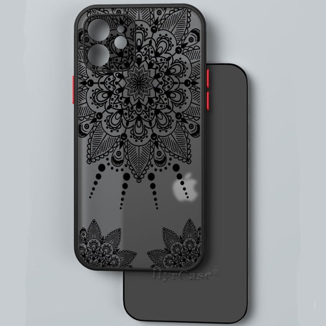 Black Floral Vintage Lace Flower Case For iPhone 13 12 11 Pro Max