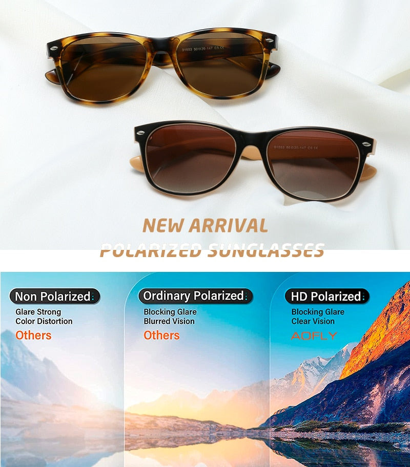 AOFLY Rectangle Polarized Sunglasses