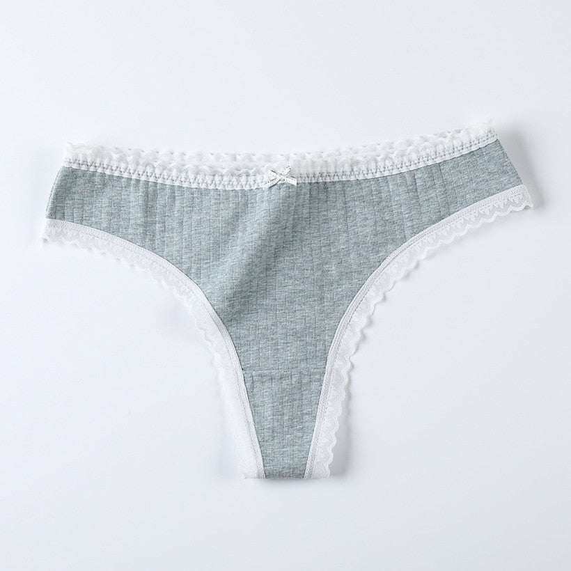 Relaxed Lace Cotton Thong