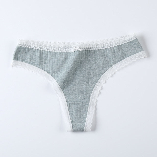 Relaxed Lace Cotton Thong