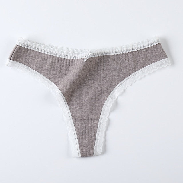 Relaxed Lace Cotton Thong