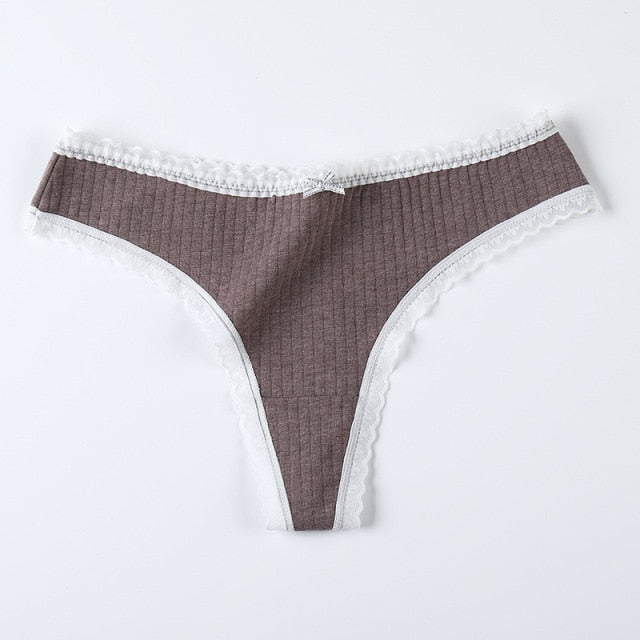 Relaxed Lace Cotton Thong