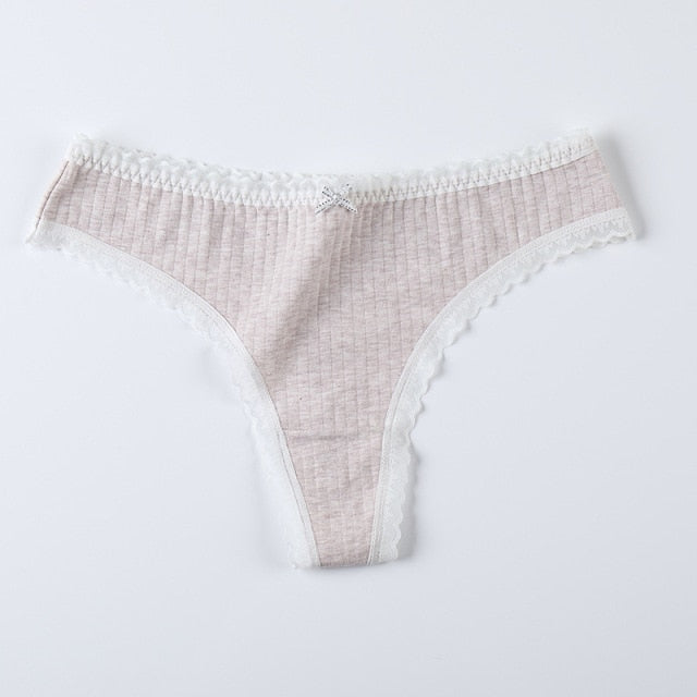 Relaxed Lace Cotton Thong