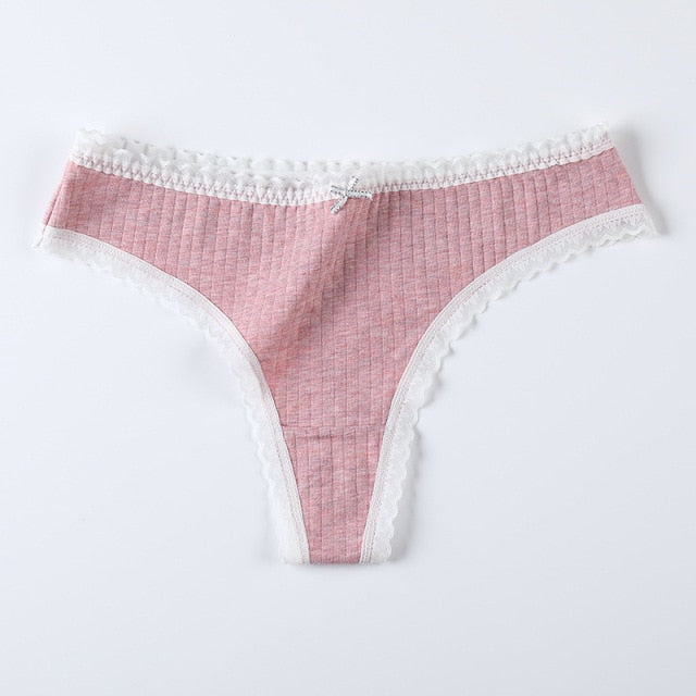 Relaxed Lace Cotton Thong