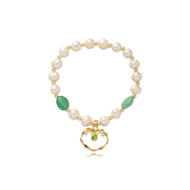 Jade & Pearl Pendant Bracelet