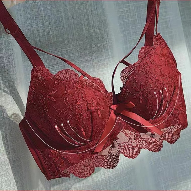 Flirty Red Push Up Bra