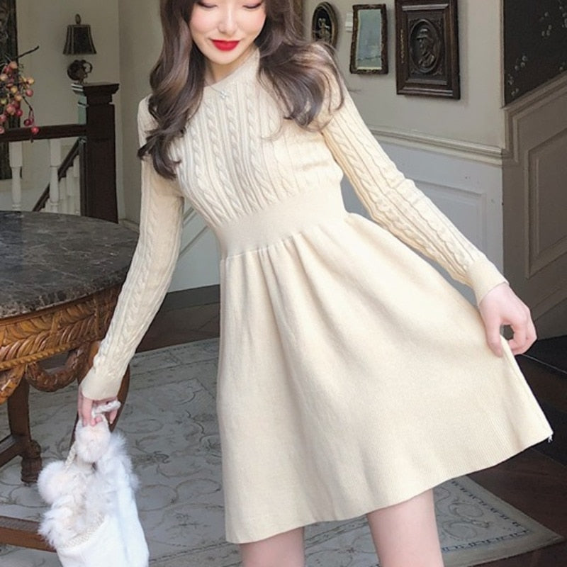 Autumn Knitted Sweater Dress