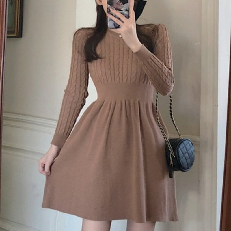 Autumn Knitted Sweater Dress