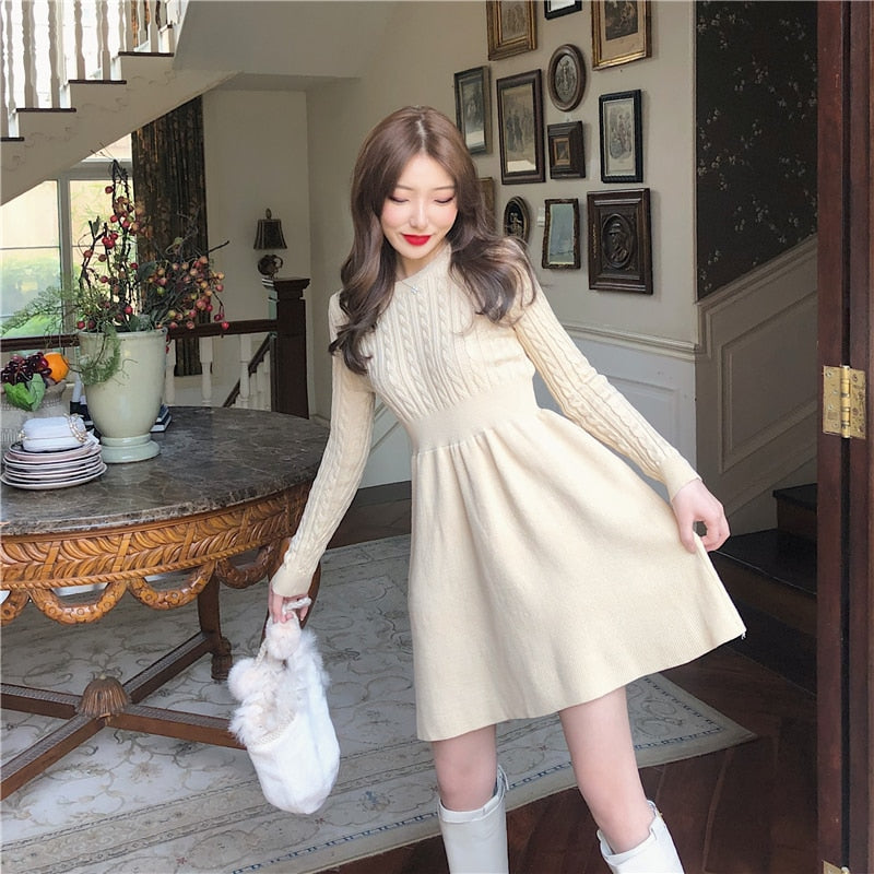 Autumn Knitted Sweater Dress