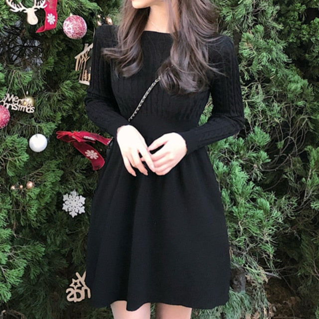 Autumn Knitted Sweater Dress