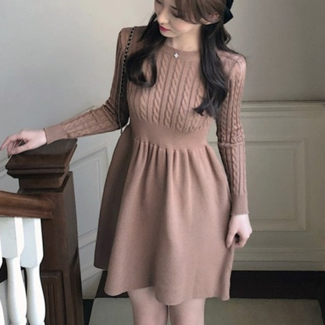 Autumn Knitted Sweater Dress