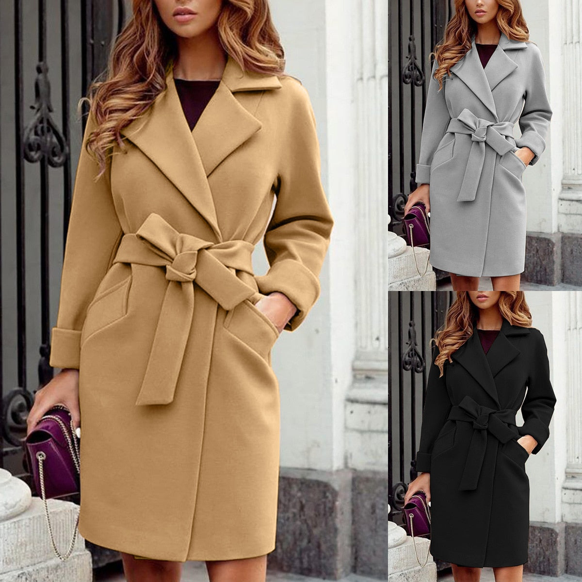 Classic Wool Coat with Belt