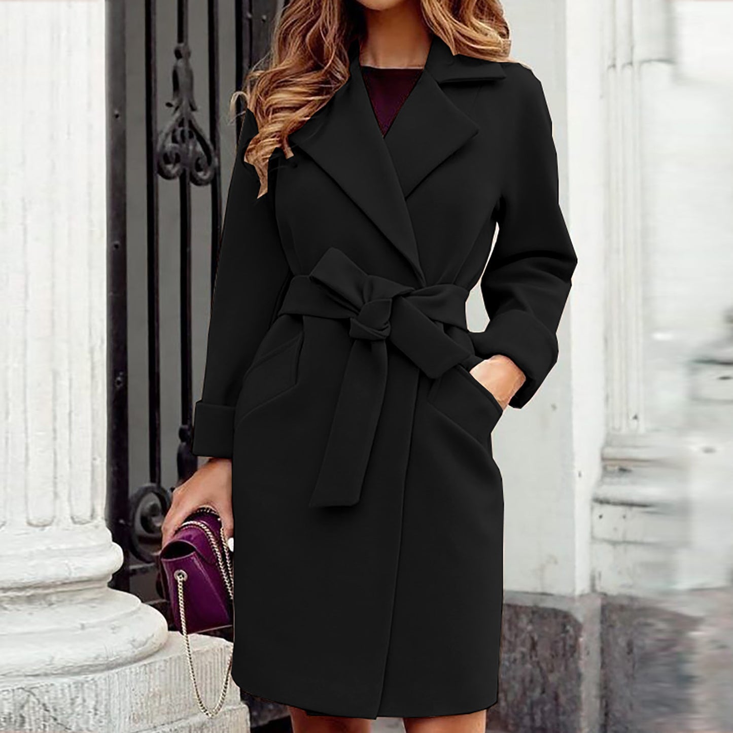 Classic Wool Coat with Belt