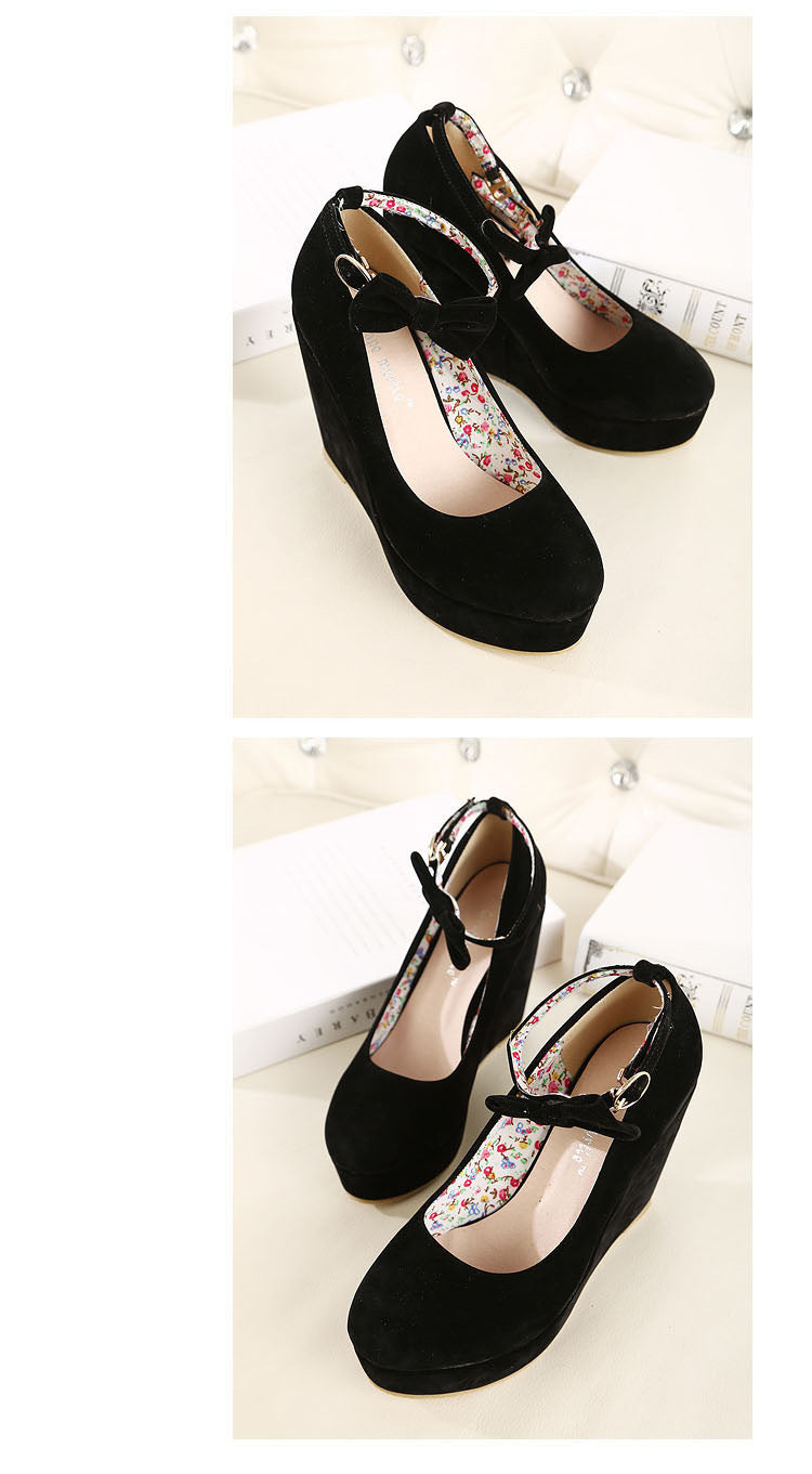 Bowtie Ankle Strap Wedges