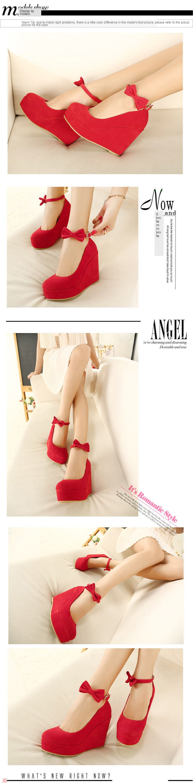 Bowtie Ankle Strap Wedges