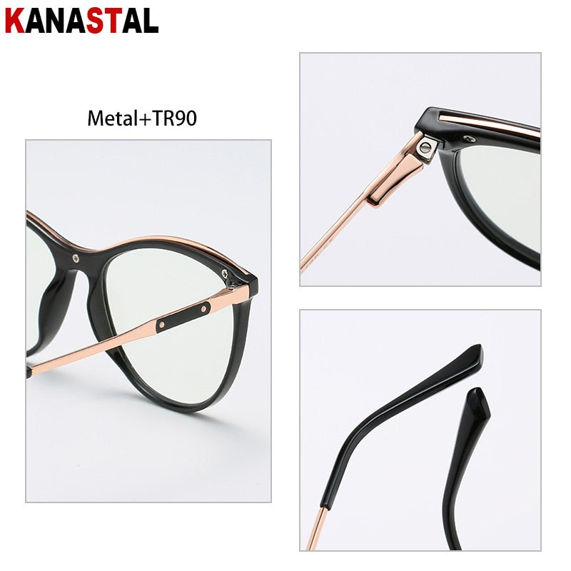 Metal Cat-eye Blue Light Blocking Glasses