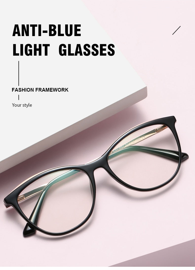 Metal Cat-eye Blue Light Blocking Glasses