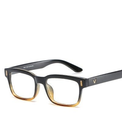 Unisex Rectangle Black Blue Eye Glasses