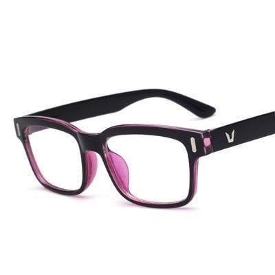 Unisex Rectangle Black Blue Eye Glasses