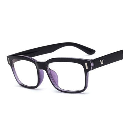 Unisex Rectangle Black Blue Eye Glasses