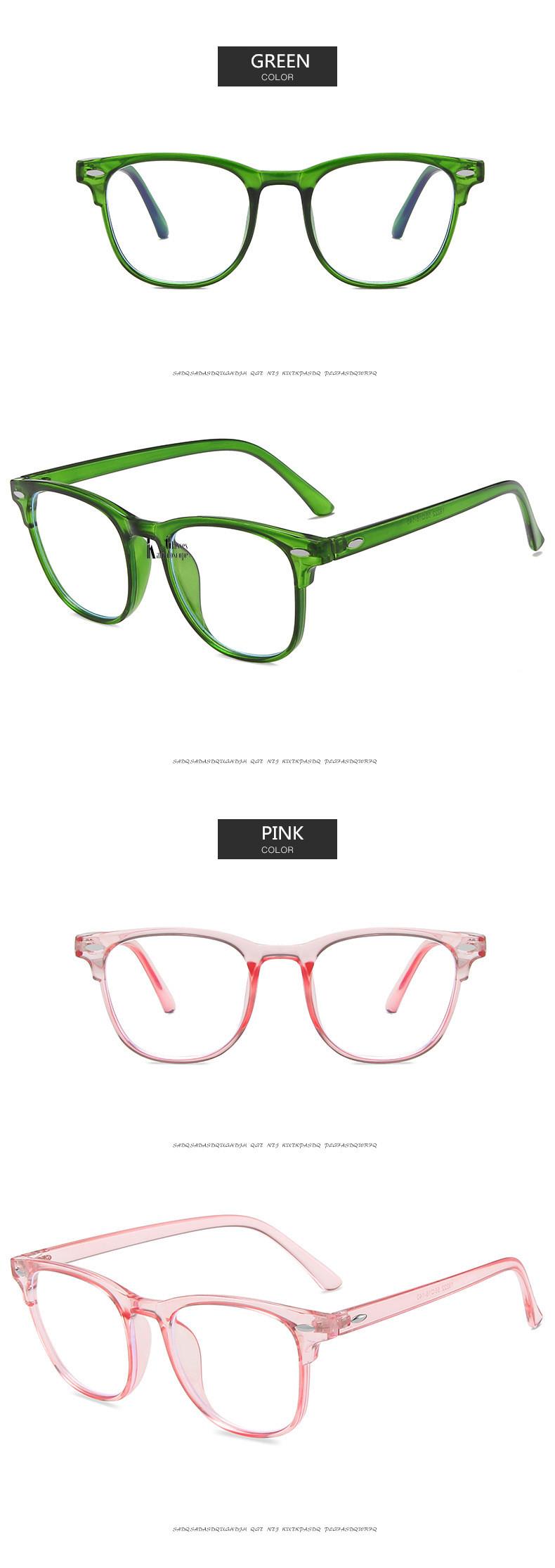 Blue Light Blocking Transparent Green Eyeglasses