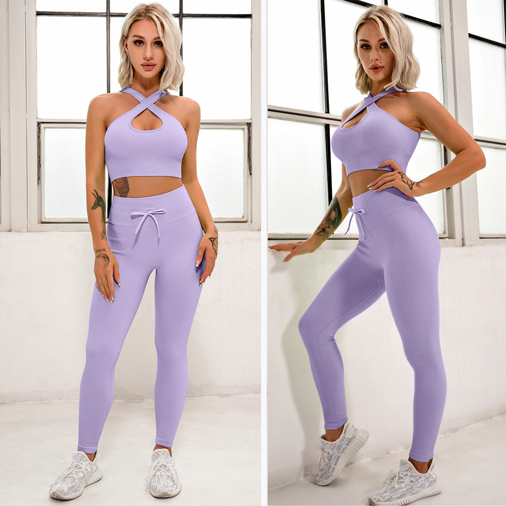 Yoga Leggings/Sports Bra Two Piece Set