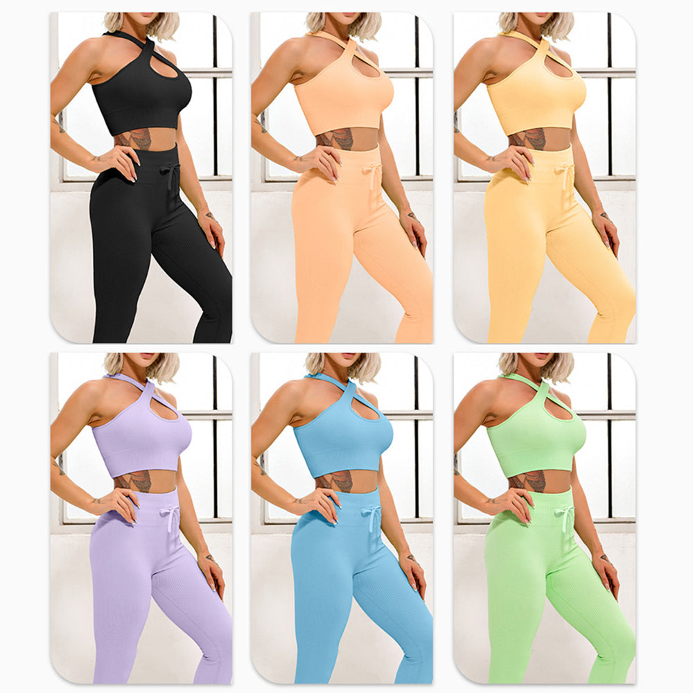 Yoga Leggings/Sports Bra Two Piece Set