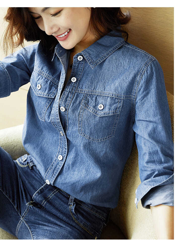 Casual Button Up Denim Top