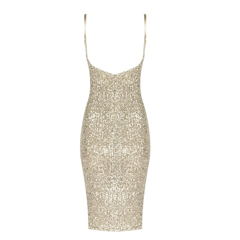 Marie Gold, Silver, or Black Sequin Dress