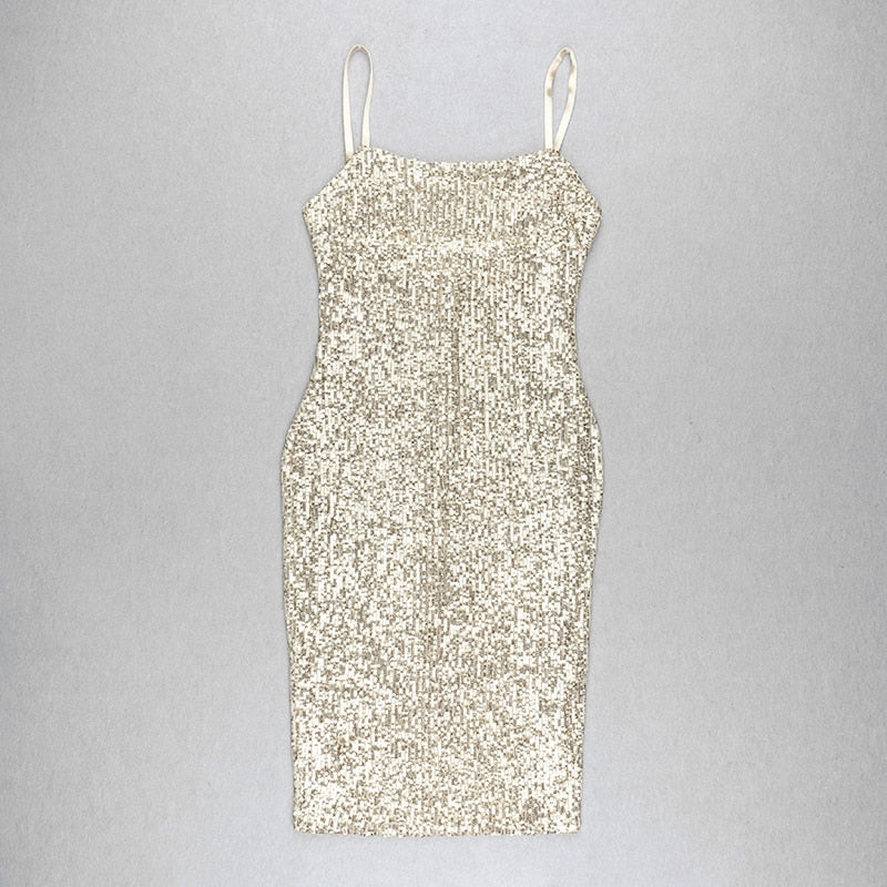 Marie Gold, Silver, or Black Sequin Dress