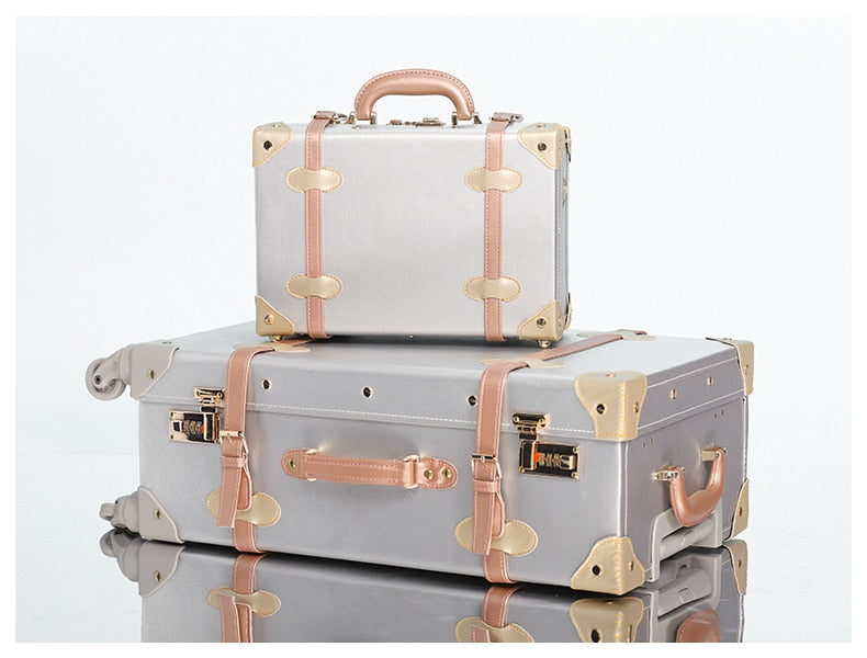 1PC or 2PC Vintage Travel Trolley Luggage