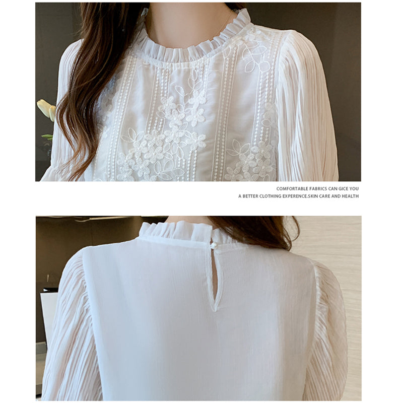 Summer Lace Chiffon Blouse