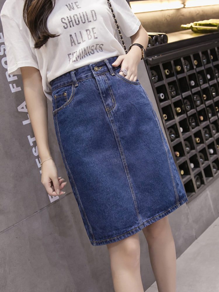 Denim Midi Skirt