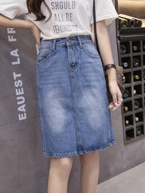 Denim Midi Skirt