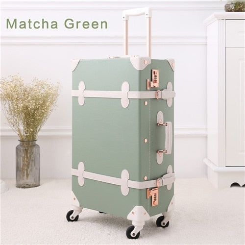 Jade Vintage Trolley Retro Luggage Bags