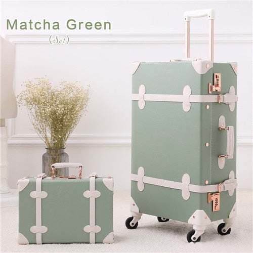 Jade Vintage Trolley Retro Luggage Bags